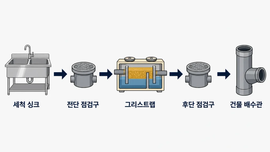 05 그리스트랩 배수흐름도