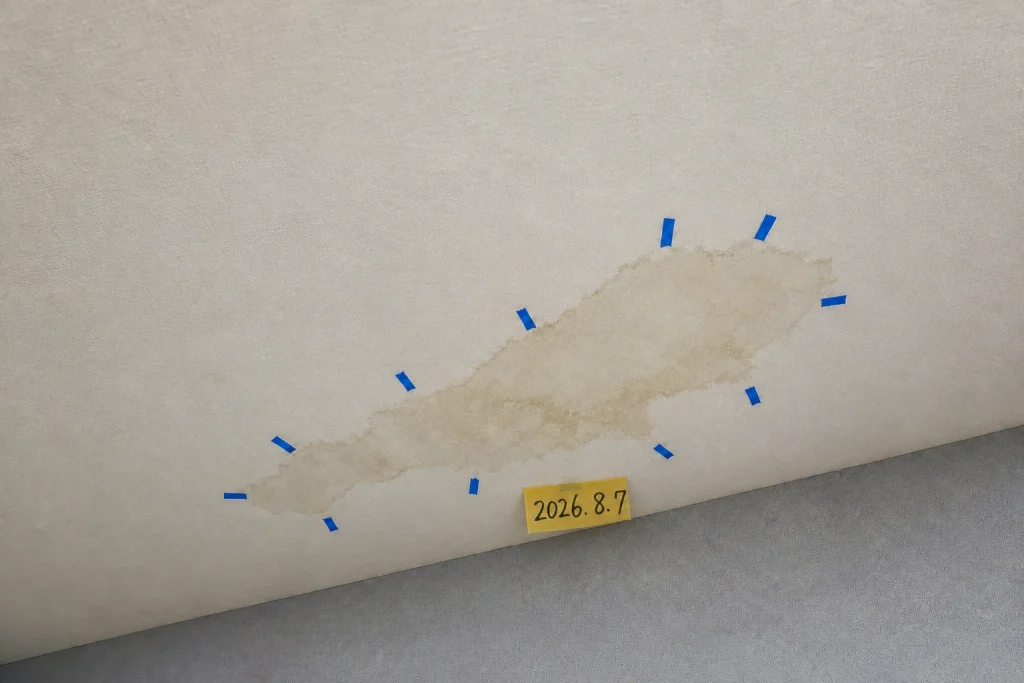 화장실 누수, 방수 하자: 접합부와 배수구를 먼저 봐야 하는 이유 2 photo 03 ceiling water stain record
