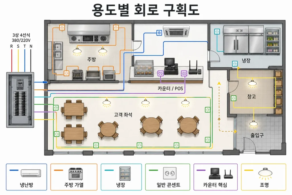 용도별 회로 구획도